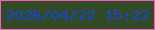 文字の大きさ：2、枠の色：f661be、背景の色：334b24、文字の色：1844d5 無料ブログパーツのブログ時計