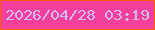 文字の大きさ：3、枠の色：f66205、背景の色：f5409b、文字の色：d4baf3 無料ブログパーツのブログ時計