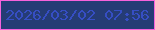 文字の大きさ：5、枠の色：f662dc、背景の色：253c75、文字の色：364ec3 無料ブログパーツのブログ時計