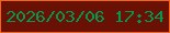 文字の大きさ：5、枠の色：f66413、背景の色：6a1105、文字の色：059750 無料ブログパーツのブログ時計