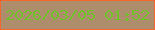 文字の大きさ：1、枠の色：f6662d、背景の色：ae8d6c、文字の色：71c02c 無料ブログパーツのブログ時計