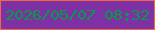文字の大きさ：3、枠の色：f6663d、背景の色：7e30a5、文字の色：019f3f 無料ブログパーツのブログ時計