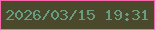 文字の大きさ：3、枠の色：f666a9、背景の色：4a492c、文字の色：679e83 無料ブログパーツのブログ時計