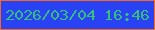 文字の大きさ：4、枠の色：f6681d、背景の色：2942f3、文字の色：36be7f 無料ブログパーツのブログ時計