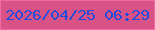 文字の大きさ：1、枠の色：f668a3、背景の色：d85286、文字の色：214cdc 無料ブログパーツのブログ時計