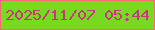 文字の大きさ：1、枠の色：f66b6d、背景の色：77da21、文字の色：c9367b 無料ブログパーツのブログ時計