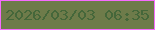 文字の大きさ：4、枠の色：f66bfe、背景の色：6e7b4a、文字の色：45673a 無料ブログパーツのブログ時計