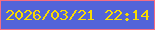 文字の大きさ：5、枠の色：f66d83、背景の色：5464d9、文字の色：fadb03 無料ブログパーツのブログ時計