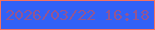 文字の大きさ：1、枠の色：f6715f、背景の色：3261f6、文字の色：945591 無料ブログパーツのブログ時計