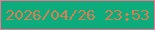 文字の大きさ：3、枠の色：f67390、背景の色：0dac7d、文字の色：d87e55 無料ブログパーツのブログ時計