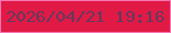 文字の大きさ：4、枠の色：f676b3、背景の色：e11a45、文字の色：66385e 無料ブログパーツのブログ時計