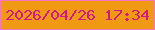 文字の大きさ：1、枠の色：f676be、背景の色：ef9a12、文字の色：d3188a 無料ブログパーツのブログ時計