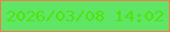 文字の大きさ：5、枠の色：f6794b、背景の色：5fe667、文字の色：4fe40b 無料ブログパーツのブログ時計