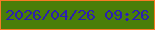 文字の大きさ：1、枠の色：f67b25、背景の色：497e09、文字の色：2c1fb1 無料ブログパーツのブログ時計