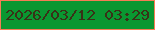 文字の大きさ：1、枠の色：f67c55、背景の色：0a9731、文字の色：393217 無料ブログパーツのブログ時計