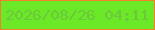 文字の大きさ：1、枠の色：f67f2c、背景の色：6be926、文字の色：6bc73e 無料ブログパーツのブログ時計
