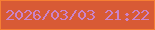 文字の大きさ：1、枠の色：f67f33、背景の色：d85a35、文字の色：ca83c9 無料ブログパーツのブログ時計