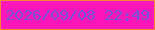 文字の大きさ：2、枠の色：f68833、背景の色：fb17b9、文字の色：7650d6 無料ブログパーツのブログ時計