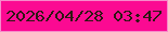 文字の大きさ：3、枠の色：f68aca、背景の色：fb0a92、文字の色：2e1813 無料ブログパーツのブログ時計