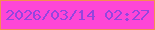 文字の大きさ：2、枠の色：f68c51、背景の色：fe46d7、文字の色：9545de 無料ブログパーツのブログ時計