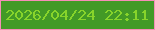 文字の大きさ：3、枠の色：f68eb7、背景の色：429a26、文字の色：87d42b 無料ブログパーツのブログ時計