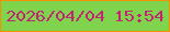 文字の大きさ：2、枠の色：f68f04、背景の色：80d44d、文字の色：c12670 無料ブログパーツのブログ時計