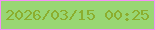 文字の大きさ：3、枠の色：f690f7、背景の色：99d674、文字の色：8bae2e 無料ブログパーツのブログ時計