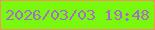 文字の大きさ：4、枠の色：f69361、背景の色：79f90c、文字の色：a76dc7 無料ブログパーツのブログ時計