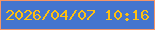 文字の大きさ：5、枠の色：f69567、背景の色：4575ce、文字の色：ffc010 無料ブログパーツのブログ時計