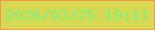 文字の大きさ：4、枠の色：f69650、背景の色：d6d951、文字の色：7bf47c 無料ブログパーツのブログ時計