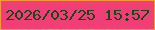 文字の大きさ：1、枠の色：f69a35、背景の色：f23e76、文字の色：164917 無料ブログパーツのブログ時計
