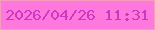 文字の大きさ：5、枠の色：f69cbd、背景の色：ff78de、文字の色：cd38c0 無料ブログパーツのブログ時計