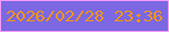 文字の大きさ：2、枠の色：f69cff、背景の色：7b68e2、文字の色：fa9412 無料ブログパーツのブログ時計