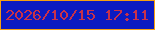 文字の大きさ：5、枠の色：f6a00f、背景の色：0c1ac1、文字の色：c93149 無料ブログパーツのブログ時計