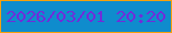 文字の大きさ：5、枠の色：f6a10d、背景の色：0f8ccd、文字の色：712cda 無料ブログパーツのブログ時計