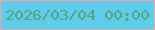 文字の大きさ：3、枠の色：f6a1a6、背景の色：5ecceb、文字の色：59a27e 無料ブログパーツのブログ時計