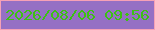 文字の大きさ：1、枠の色：f6a1b6、背景の色：9570c4、文字の色：3cc113 無料ブログパーツのブログ時計