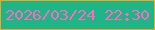 文字の大きさ：1、枠の色：f6a422、背景の色：1fb687、文字の色：fe6bbd 無料ブログパーツのブログ時計