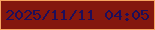 文字の大きさ：3、枠の色：f6a561、背景の色：84170d、文字の色：1e0e59 無料ブログパーツのブログ時計