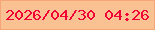 文字の大きさ：2、枠の色：f6a578、背景の色：fac193、文字の色：f00537 無料ブログパーツのブログ時計