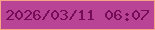 文字の大きさ：4、枠の色：f6a587、背景の色：b94395、文字の色：740c56 無料ブログパーツのブログ時計