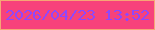 文字の大きさ：2、枠の色：f6a675、背景の色：f7427b、文字の色：9047fb 無料ブログパーツのブログ時計