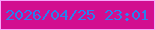 文字の大きさ：4、枠の色：f6a8fa、背景の色：d20e90、文字の色：2881ef 無料ブログパーツのブログ時計