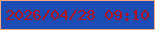 文字の大きさ：3、枠の色：f6aa7d、背景の色：1c4db4、文字の色：b2111b 無料ブログパーツのブログ時計