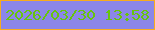 文字の大きさ：1、枠の色：f6ac1c、背景の色：8b86e8、文字の色：67c50b 無料ブログパーツのブログ時計
