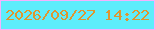 文字の大きさ：1、枠の色：f6b1fd、背景の色：5eedfb、文字の色：de962f 無料ブログパーツのブログ時計