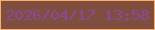 文字の大きさ：2、枠の色：f6b267、背景の色：7f4e3e、文字の色：8c499c 無料ブログパーツのブログ時計