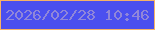 文字の大きさ：1、枠の色：f6b367、背景の色：4b4fef、文字の色：9086d9 無料ブログパーツのブログ時計