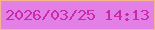 文字の大きさ：3、枠の色：f6b58a、背景の色：e380e8、文字の色：ca2aa5 無料ブログパーツのブログ時計