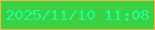 文字の大きさ：2、枠の色：f6b648、背景の色：3bd143、文字の色：1eff98 無料ブログパーツのブログ時計